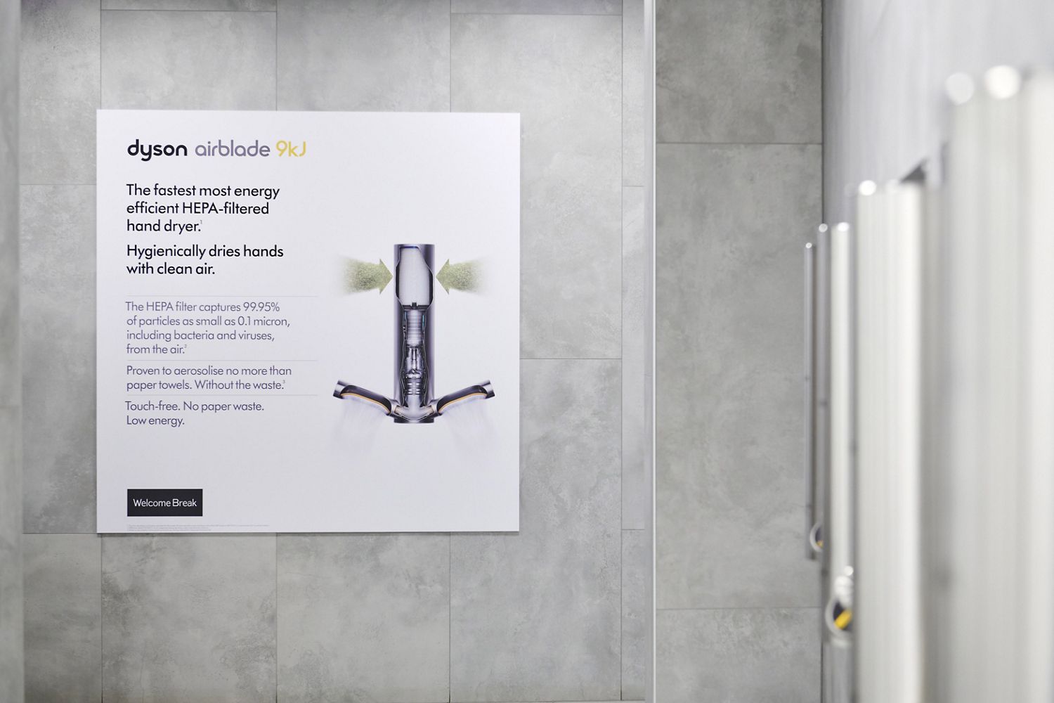 Dyson hand dryer in bathrooms